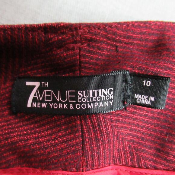 7th Avenue Suiting Collection Pants Womens 10 Red Dress Straight Classy Work - Picture 2 of 15
